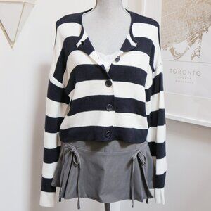 Wide Stripe Navy & White Cardigan 🦓 KOTON